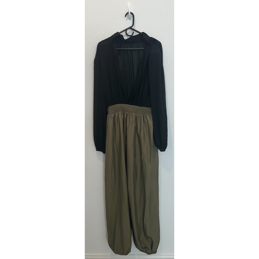Karina Mock Neck Balloon Wide Leg Jumpsuit M